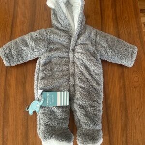 Cozy Gray Sherpa Baby Onesie
